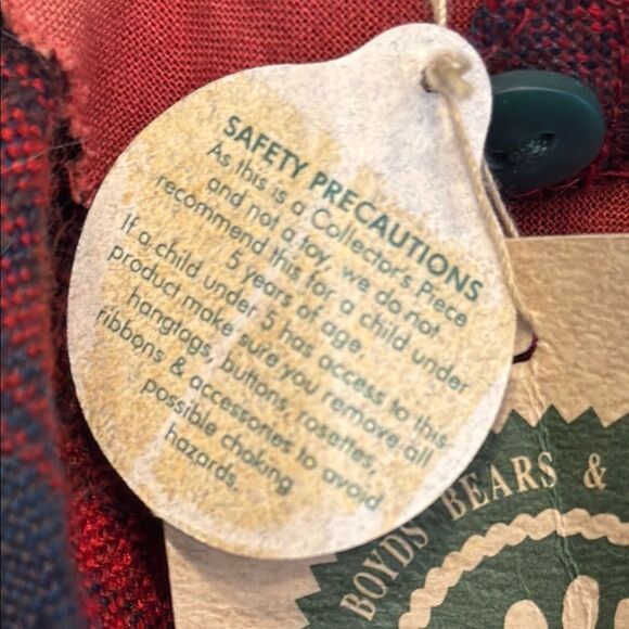 Boyd's Bears Clara 1997 The Artisan Collection 15” Plush Buffalo Plaid #911061 - Picture 9 of 9